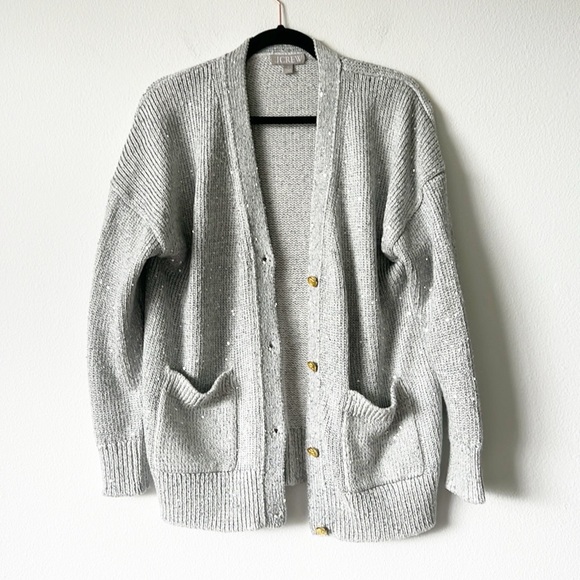 J Crew Sequin V-neck cardigan sweater Size Small - Picture 6 of 15